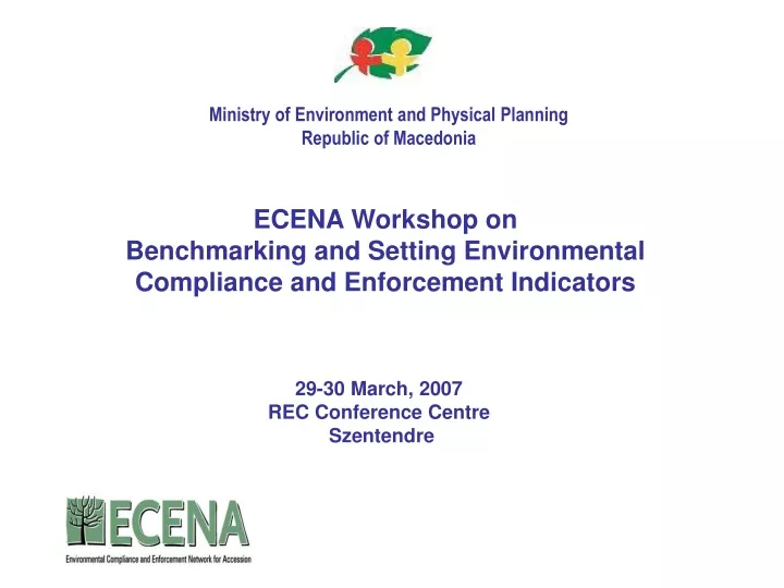 ecena workshop on benchmarking and setting environmental compliance and enforcement indicators