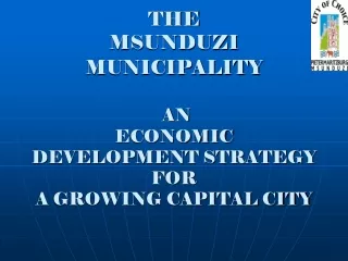 THE  MSUNDUZI MUNICIPALITY AN  ECONOMIC DEVELOPMENT STRATEGY  FOR A GROWING CAPITAL CITY