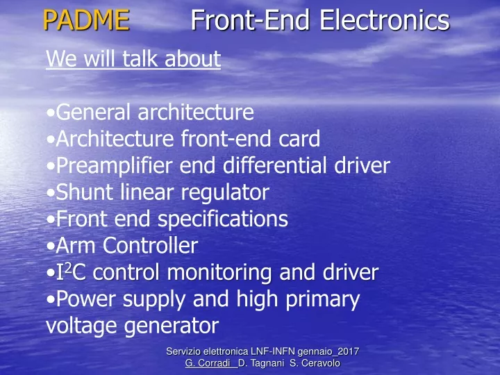 padme front end electronics
