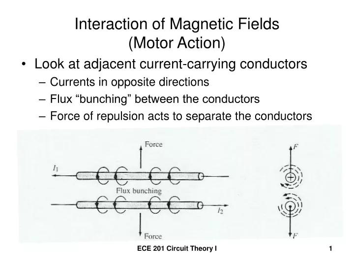 interaction of magnetic fields motor action