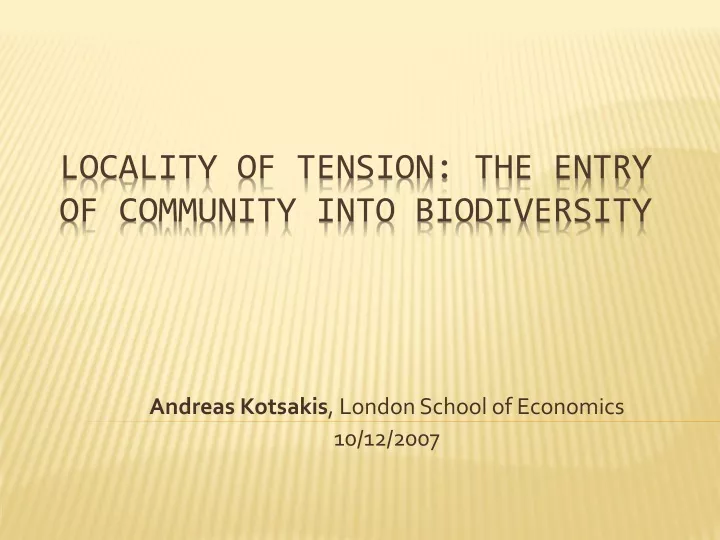 andreas kotsakis london school of economics 10 12 2007