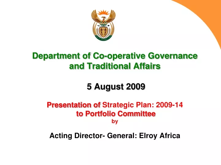 department of co operative governance