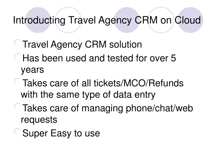 introducting travel agency crm on cloud