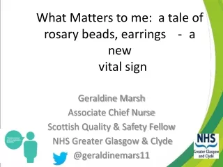 What Matters to me:  a tale of rosary beads, earrings 	- 	a new   vital sign