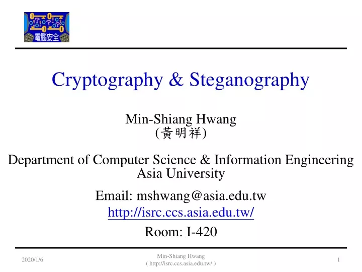 cryptography steganography min shiang hwang