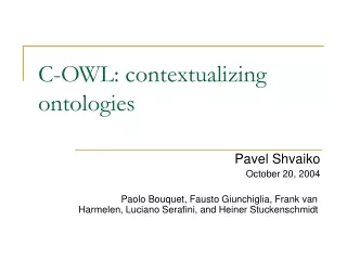 C-OWL: contextualizing ontologies