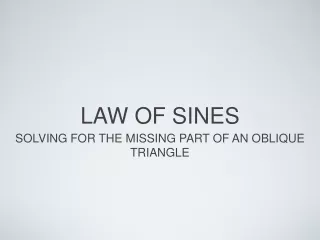 LAW OF SINES
