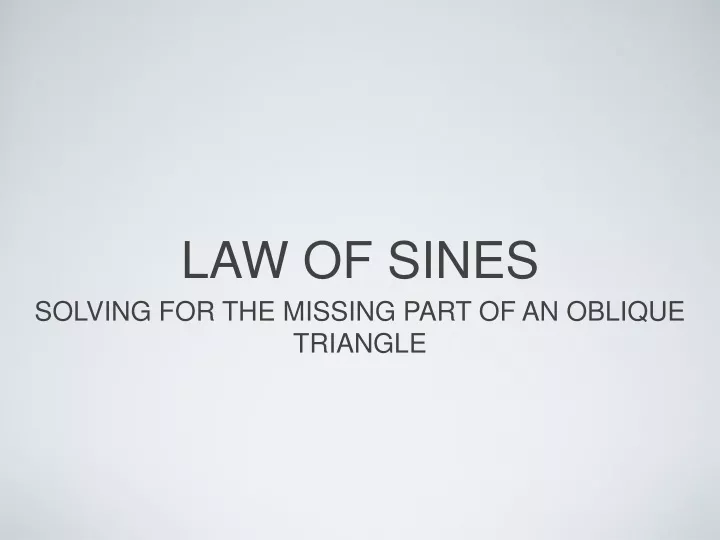 law of sines