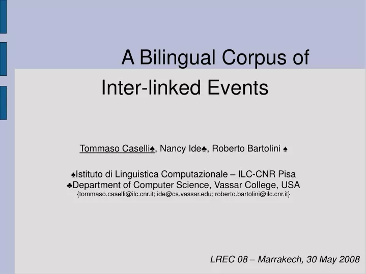 a bilingual corpus of inter linked events