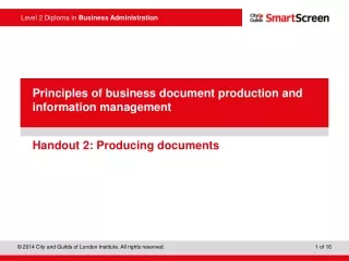 Handout 2: Producing documents