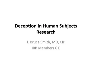 Deception in Human Subjects Research
