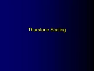 Thurstone Scaling