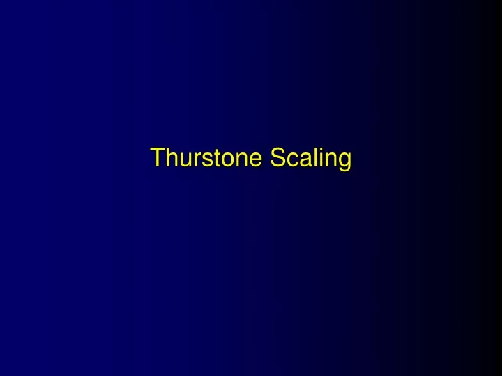 thurstone scaling