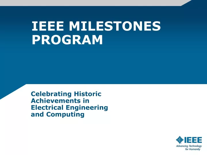 ieee milestones program