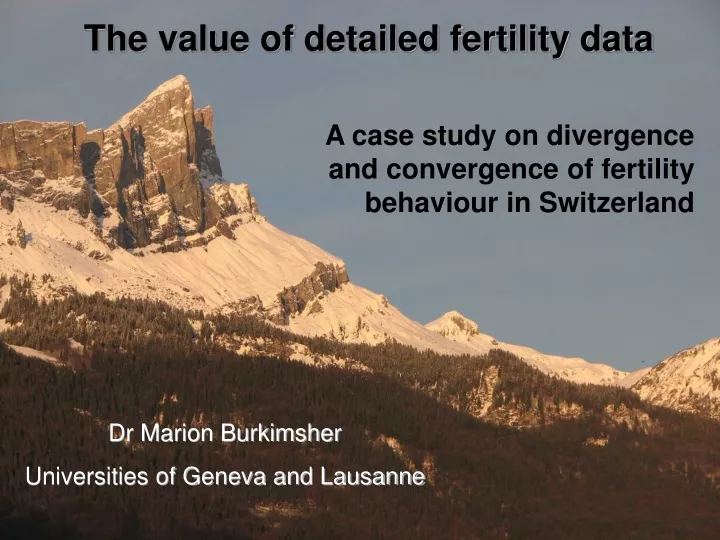 the value of detailed fertility data
