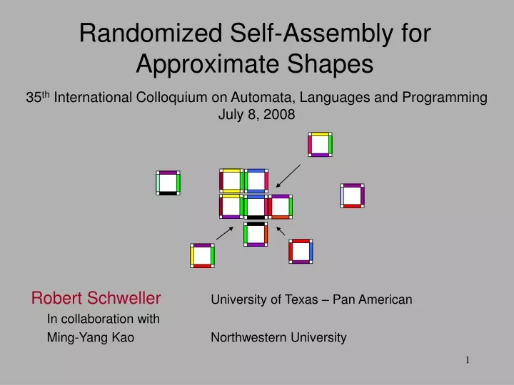 randomized self assembly for approximate shapes