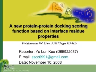 A new protein-protein docking scoring function based on interface residue properties