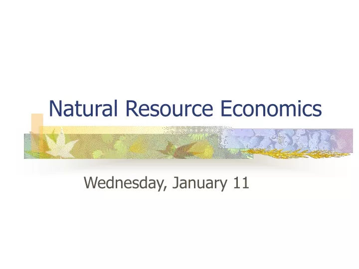 natural resource economics