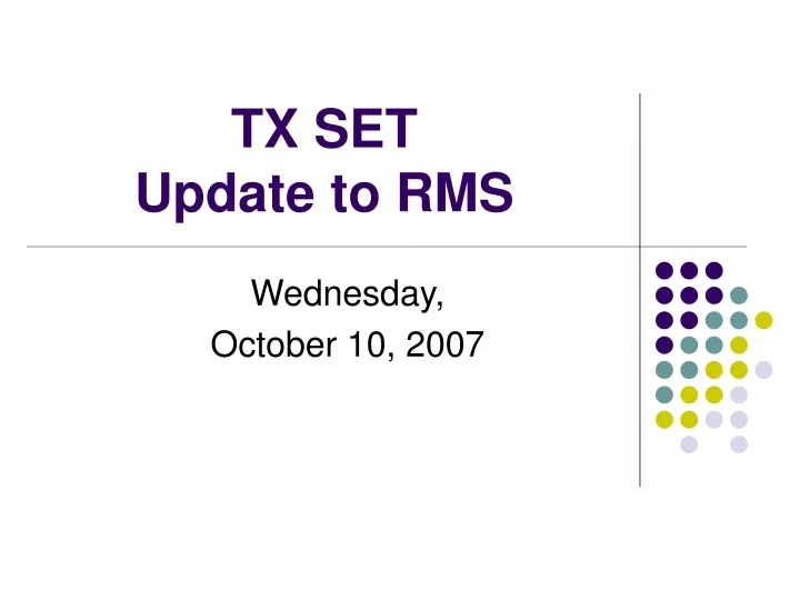 tx set update to rms
