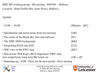 EPIC BG working group:  	8th meeting: 30/03/09 – Mallorca
