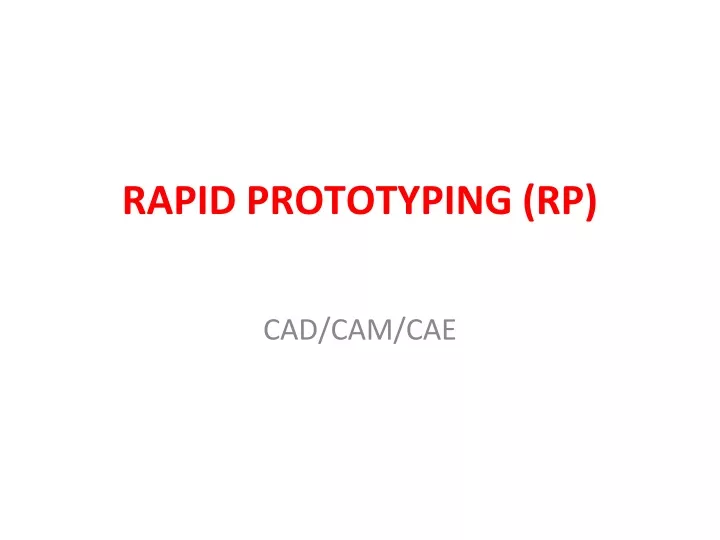 rapid prototyping rp