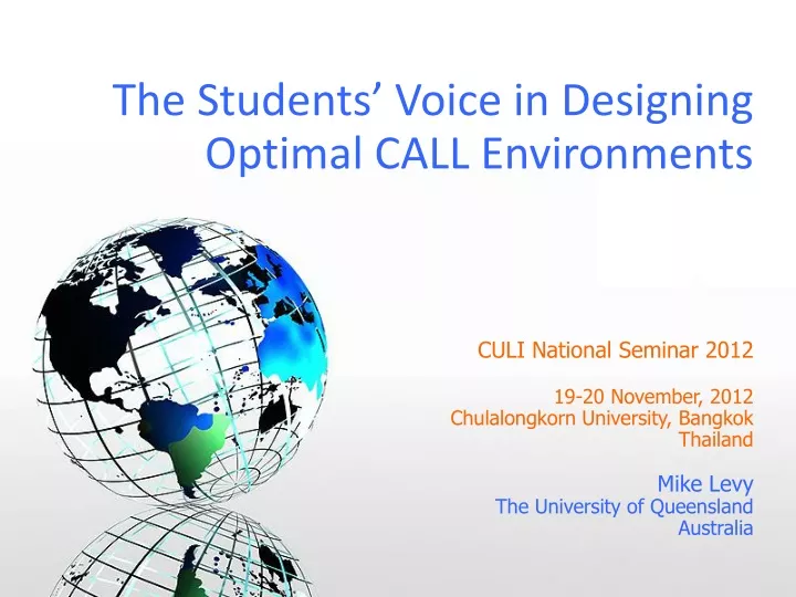 the students voice in designing optimal call