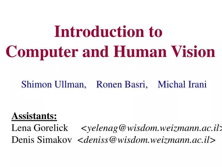 introduction to computer and human vision