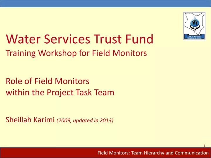 water services trust fund training workshop