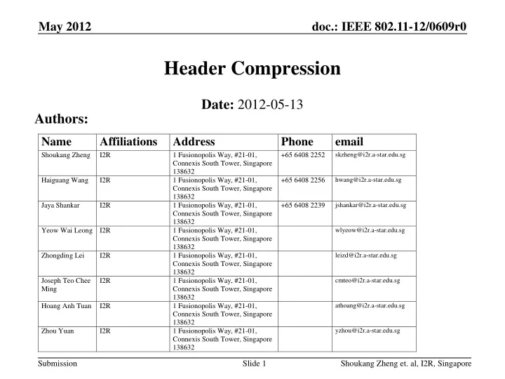 header compression