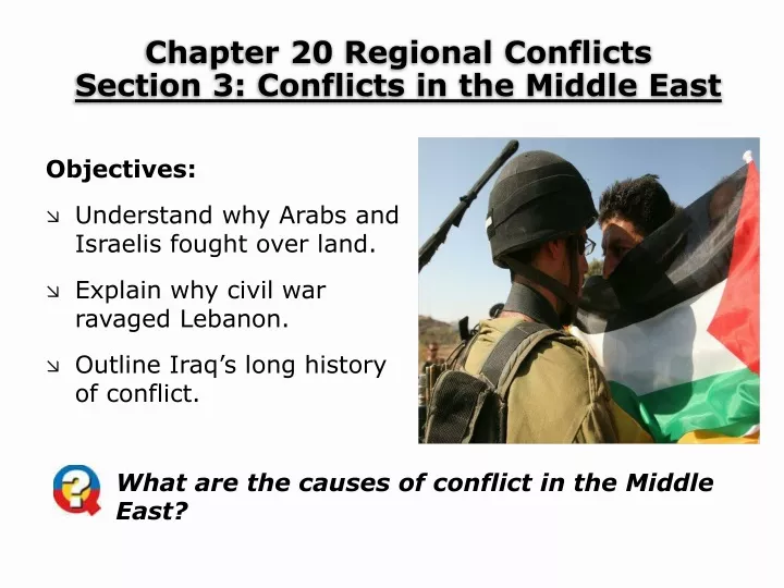 chapter 20 regional conflicts section 3 conflicts in the middle east