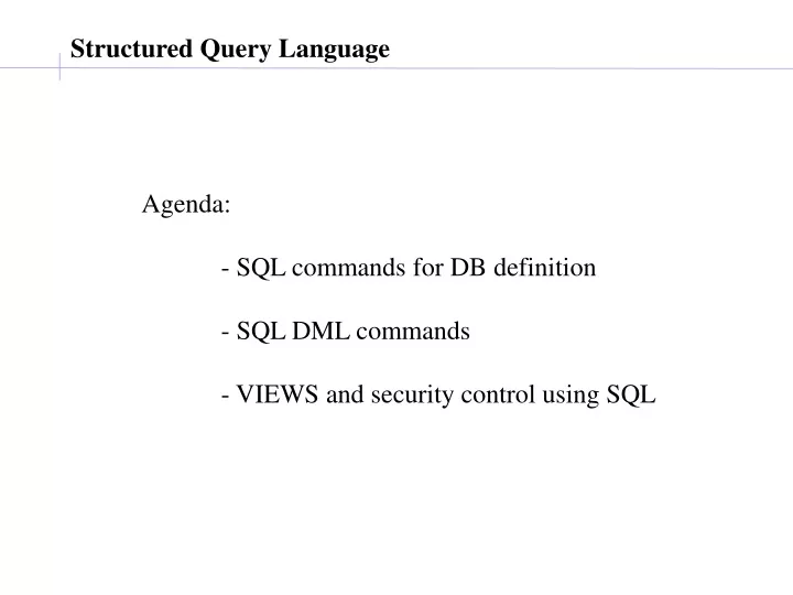 structured query language