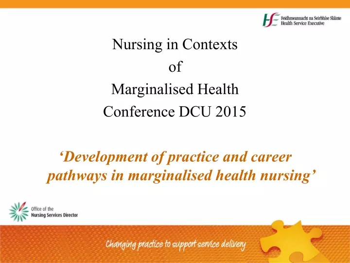 nursing in contexts of marginalised health