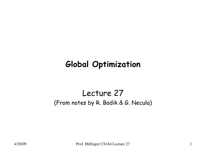 global optimization