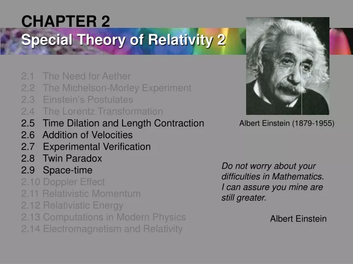 chapter 2 special theory of relativity 2