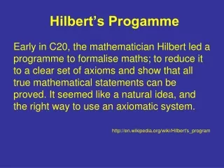 Hilbert’s Progamme