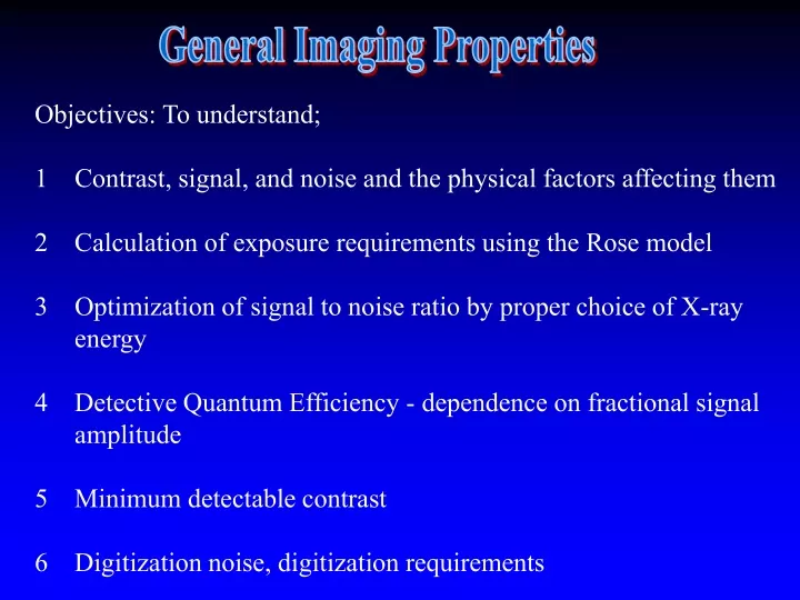 general imaging properties