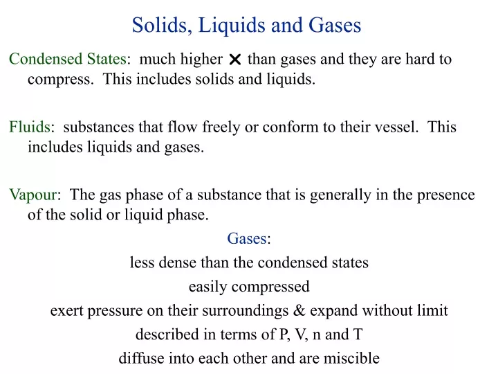 solids liquids and gases