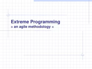 Extreme Programming &gt; an agile methodology &lt;