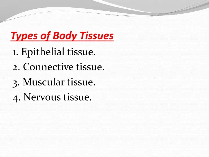 types of body tissues