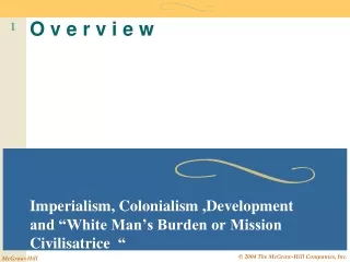 Imperialism, Colonialism ,Development  and “White  Man’s Burden or Mission  Civilisatrice  “