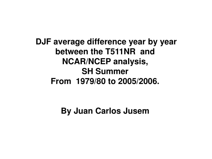 djf average difference year by year between