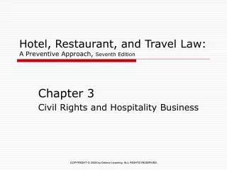 Hotel, Restaurant, and Travel Law: A Preventive Approach,  Seventh Edition
