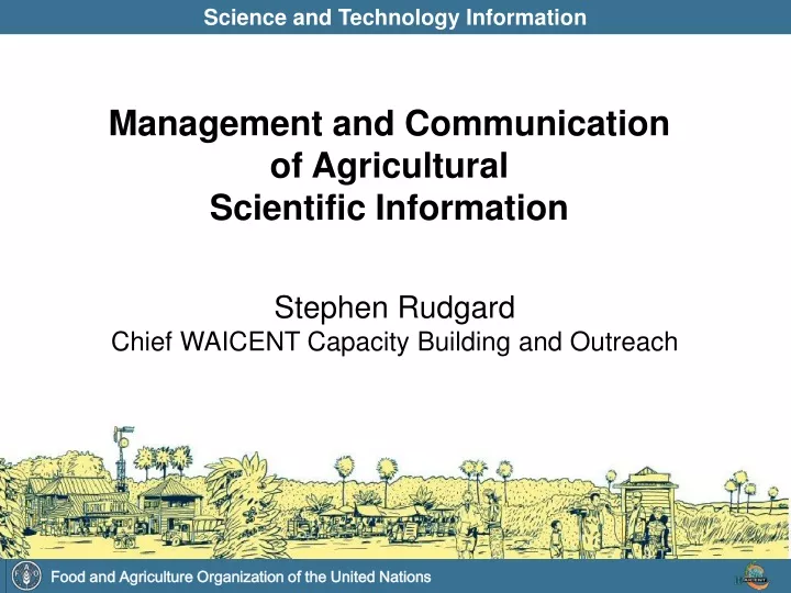 management and communication of agricultural