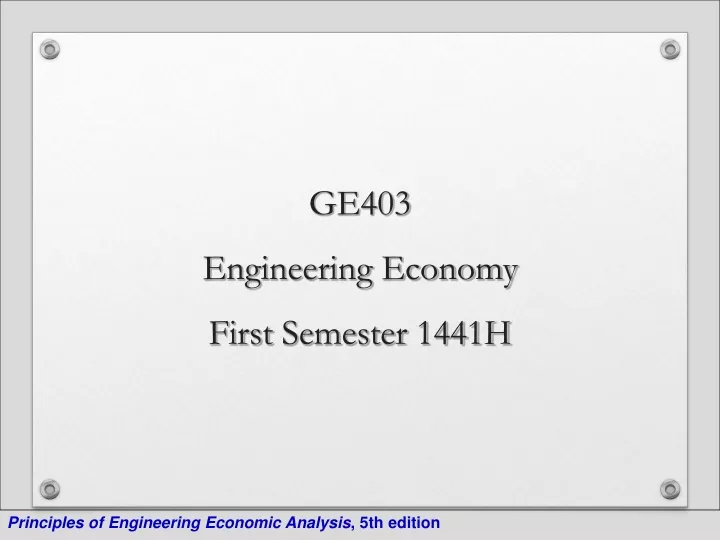 ge403 engineering economy first semester 1441h