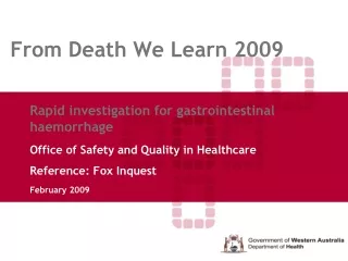 From Death We Learn 2009