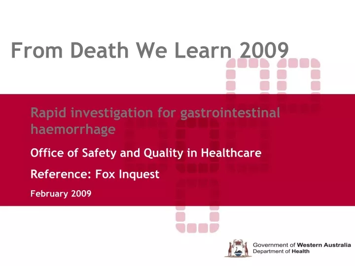 from death we learn 2009