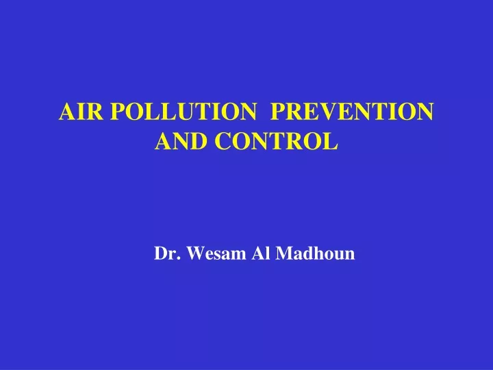 air pollution prevention and control