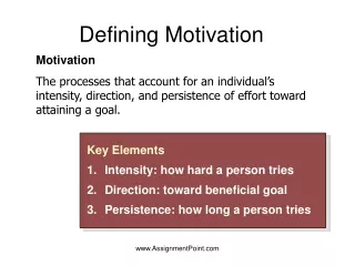 Defining Motivation