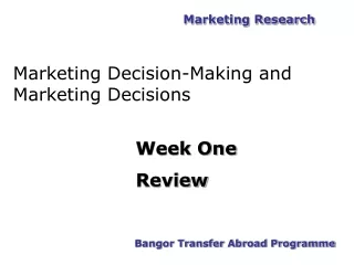 Marketing Decision-Making and Marketing Decisions