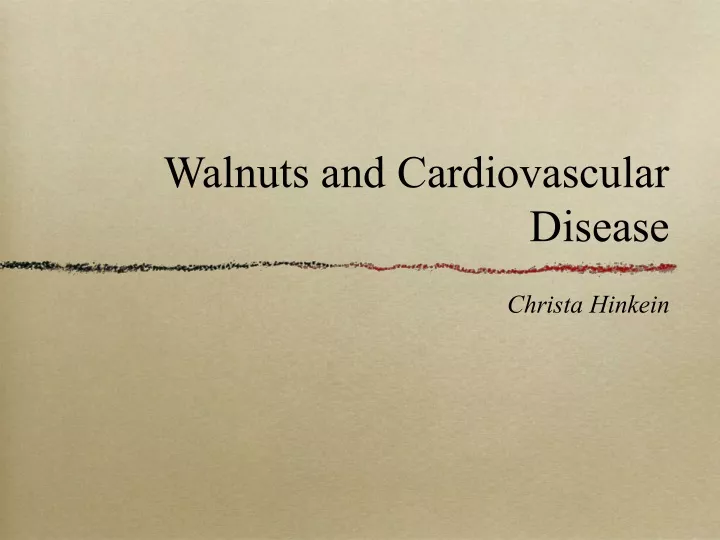walnuts and cardiovascular disease